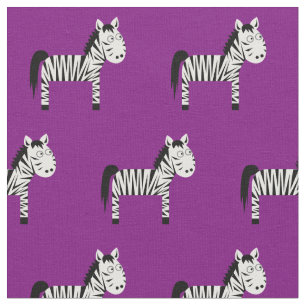 Cute Zebra Kind Baby Nursery Paars Stof