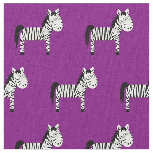 Cute Zebra Kind Baby Nursery Paars Stof (Close Up)