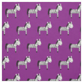 Cute Zebra Kind Baby Nursery Paars Stof (Swatch)
