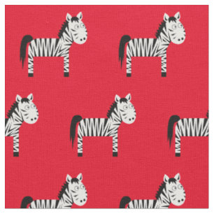 Cute Zebra Kind Baby Nursery Red Stof