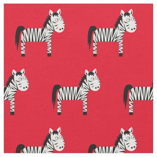 Cute Zebra Kind Baby Nursery Red Stof (Close Up)