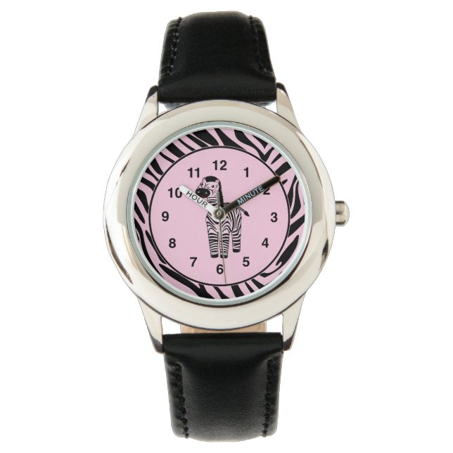 Cute Zebra Kinder Watch Horloge (Voorkant)
