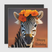 Cute Zebra met Oranje bloemen Kaart (Voorkant / Achterkant)