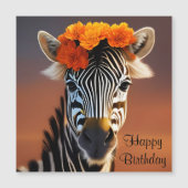 Cute Zebra met Oranje bloemen Kaart (Voorkant)