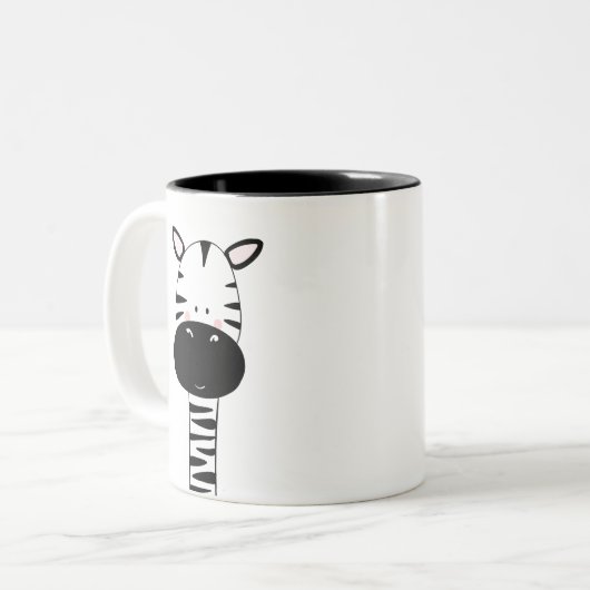 Cute Zebra mok Black and White Animal Modern (Voorkant links)