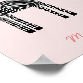 Cute Zebra Name Blush Pink Poster (Hoek)