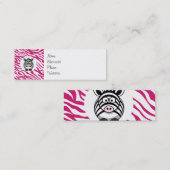 Cute Zebra on Pink Zebra Animal Print Zoo Gifts Mini Visitekaartje (Voorkant / Achterkant)