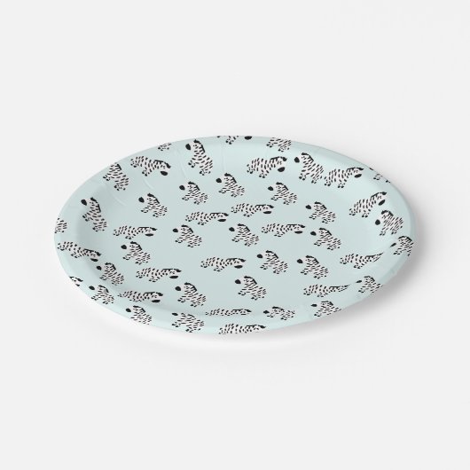 Cute Zebra Paper Borden Papieren Bordje (Gekanteld)