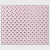 Cute Zebra Pattern in Modern Pink and Blue Cadeaupapier (Vlak)