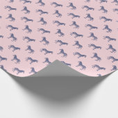Cute Zebra Pattern in Modern Pink and Blue Cadeaupapier (Hoek)