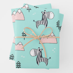 Cute Zebra Pattern Inpakpapier Vel