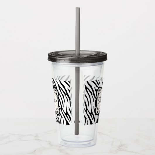 Cute Zebra Print Acryl Drinkbeker (Rechts)