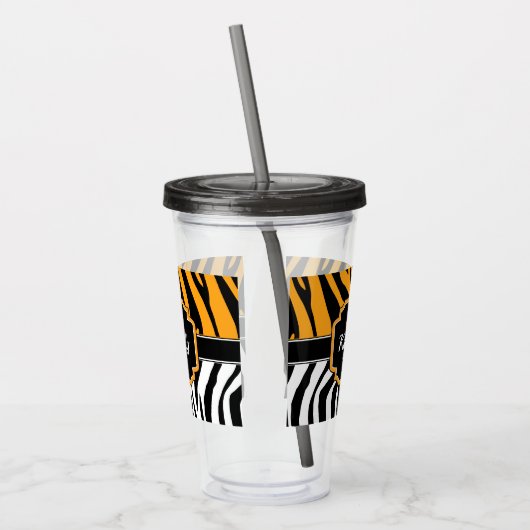 Cute Zebra Print Acryl Drinkbeker (Links)
