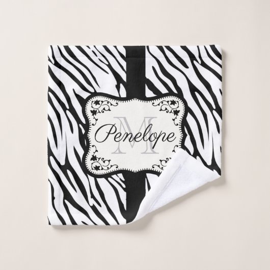 Cute Zebra Print Bad Handdoek (Wasdoekje)