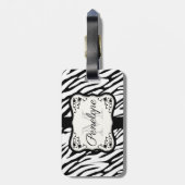 Cute Zebra Print Bagagelabel (Achterkant verticaal)