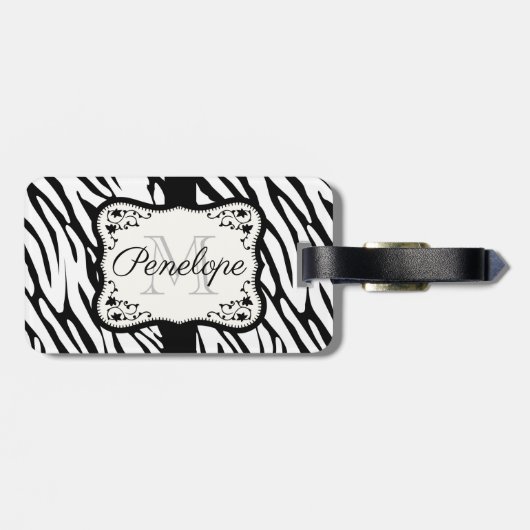 Cute Zebra Print Bagagelabel (Achterkant horizontaal)