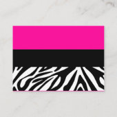 Cute Zebra Print Custom Hot Pink Receptie Info Informatiekaartje (Achterkant)