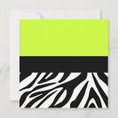 Cute Zebra Print Custom Lime Green Custom Wedding Kaart (Achterkant)