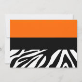 Cute Zebra Print Custom Oranje Save the Date (Achterkant)