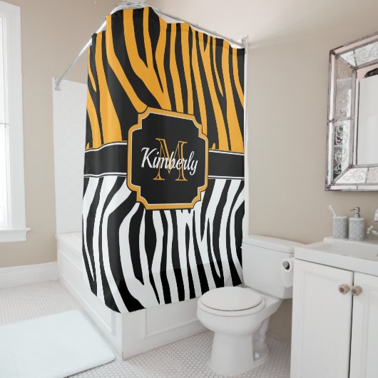 Cute Zebra Print Douchegordijn (In situ)