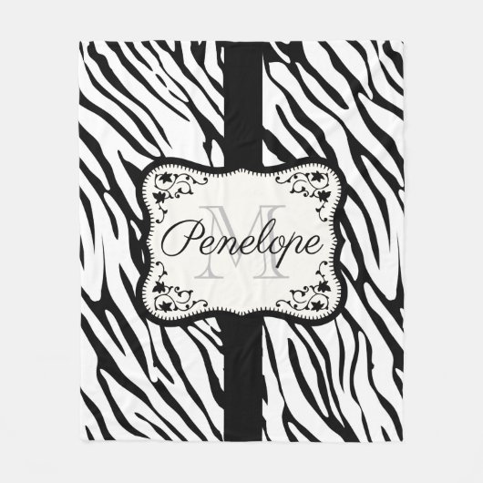 Cute Zebra Print Fleece Deken (Voorkant)