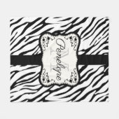 Cute Zebra Print Fleece Deken (Voorkant (Horizontaal))