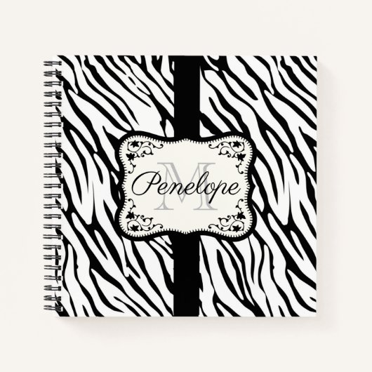 Cute Zebra Print Notitieboek (Voorkant)