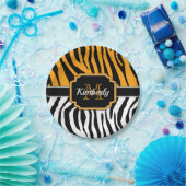 Cute Zebra Print Papieren Bordje (Feest)