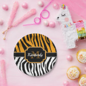 Cute Zebra Print Papieren Bordje (Feest)