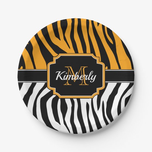 Cute Zebra Print Papieren Bordje (Voorkant)