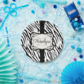 Cute Zebra Print Papieren Bordje (Feest)