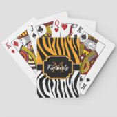 Cute Zebra Print Pokerkaarten (Achterkant)