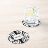 Cute Zebra Print Ronde Kartonnen Onderzetter (Insitu)