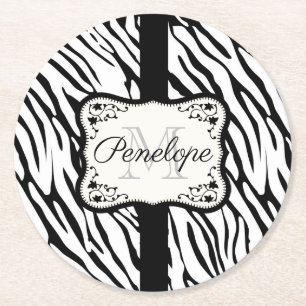 Cute Zebra Print Ronde Kartonnen Onderzetter