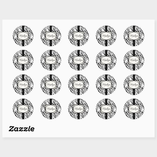 Cute Zebra Print Ronde Sticker (Vel)