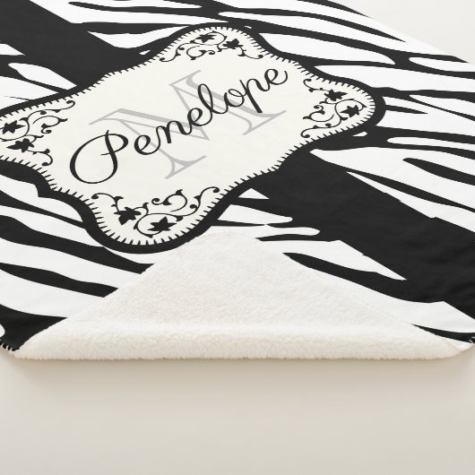 Cute Zebra Print Sherpa Deken (3/4)