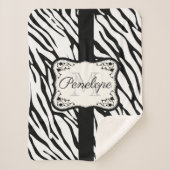 Cute Zebra Print Sherpa Deken (Voorkant)