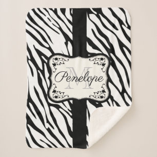 Cute Zebra Print Sherpa Deken