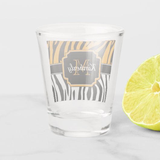 Cute Zebra Print Shot Glas (Achterkant)