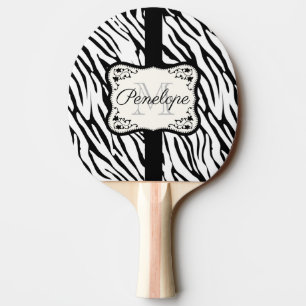Cute Zebra Print Tafeltennisbatje