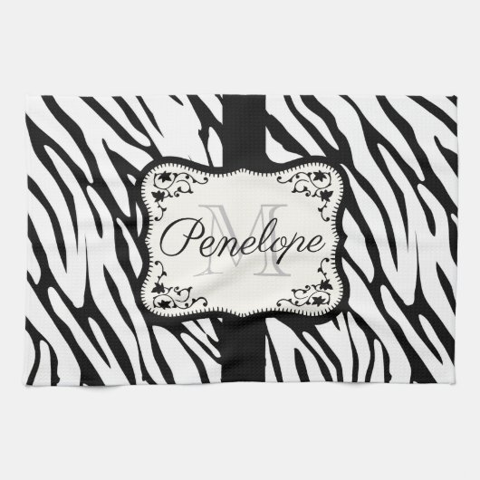 Cute Zebra Print Theedoek (Horizontaal)