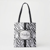 Cute Zebra Print Tote Bag (Voorkant)