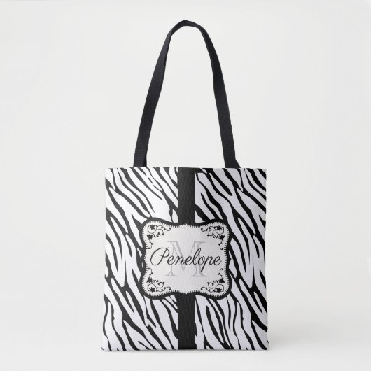 Cute Zebra Print Tote Bag (Voorkant)