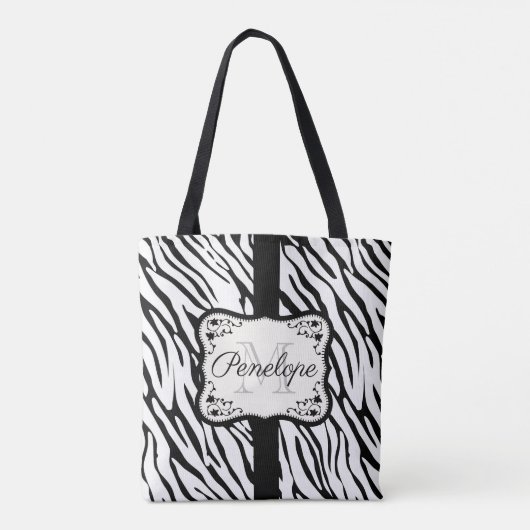 Cute Zebra Print Tote Bag (Achterkant)