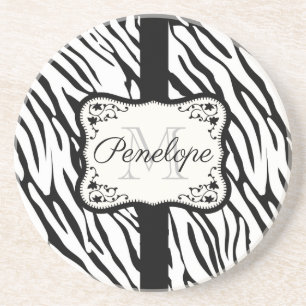 Cute Zebra Print Zandsteen Onderzetter