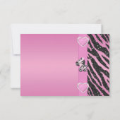 Cute Zebra, Printen Bow & Glitter Blik Dank u Bedankkaart (Achterkant)