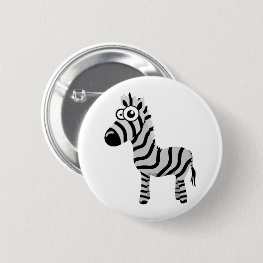 Cute zebra ronde button 5,7 cm (Voorkant /achterkant)