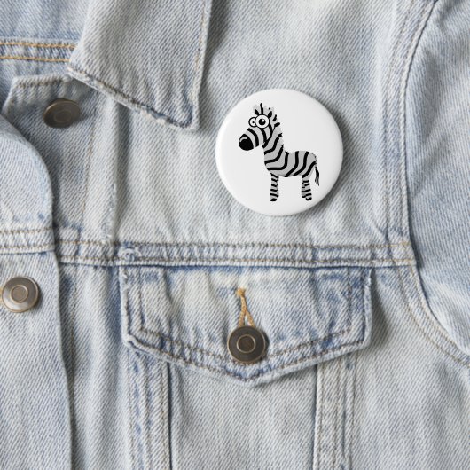 Cute zebra ronde button 5,7 cm (In situ)