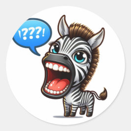 Cute Zebra Ronde Sticker