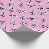 Cute zebra roze cadeaupapier (Hoek)